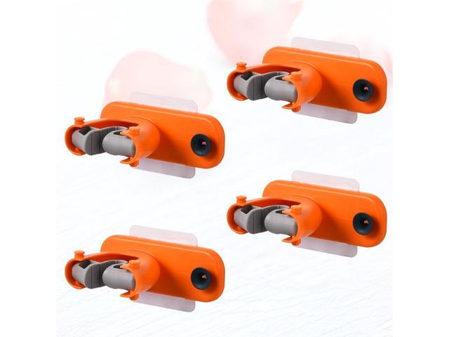 4pcs Bathroom Storage Rack Mop Holder Broom Hook Punch-free Cleaning Tools Organizer Home Gadget for Home Shop (Yellow)