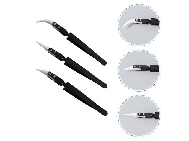 3pcs Practical Professional Safety Pointed Electronic Tweezers Precision Tweezer Heat Resistant Tweezer