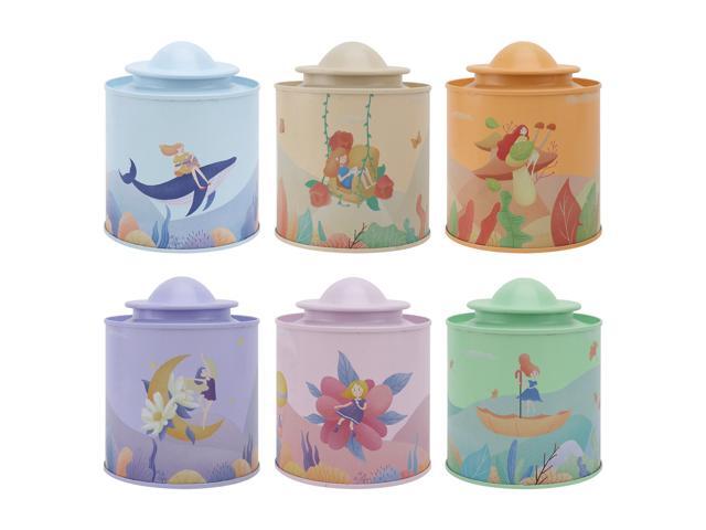 6pcs Sealing Pot Sealed Canister Tea Jar Storage Container Tea Container Storage Jar Tea Canister for Home Hotel Dorm Room