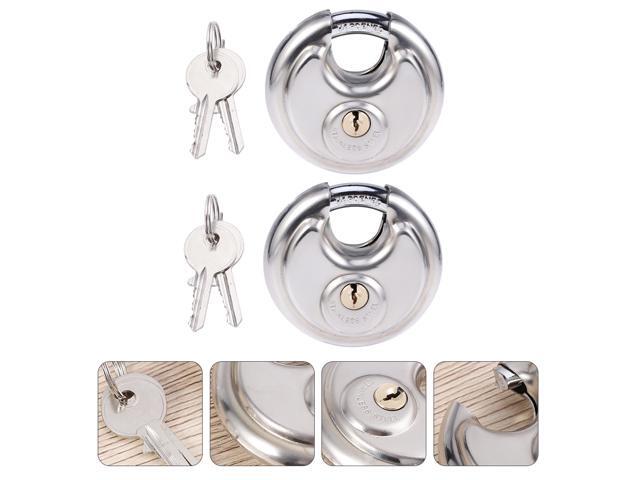 2 Sets Professional Multifunction Practical Garages Safe Lock Stainless Steel Discus Lock