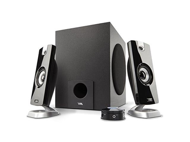 cyber acoustics 21 subwoofer speaker system with 18w of power - great for music movies gaming and multimedia computer laptops (ca-3090) green