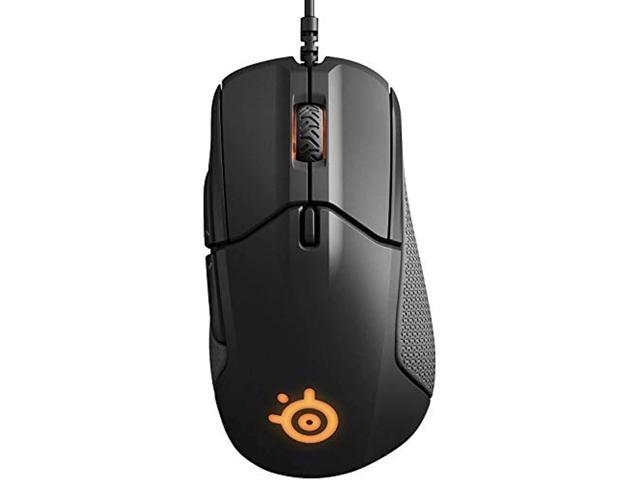 steelseries rival 310 optical gaming mouse rgb illumination 6 buttons rubber sides on-board memory (pc / mac) - black (renewed)