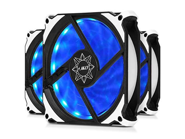 j & d pc rgb fan (3 pack) 12v 4pin silent triple pack 120 mm case cooling fan kit with addressable rgb lighting pwm intelligent control for