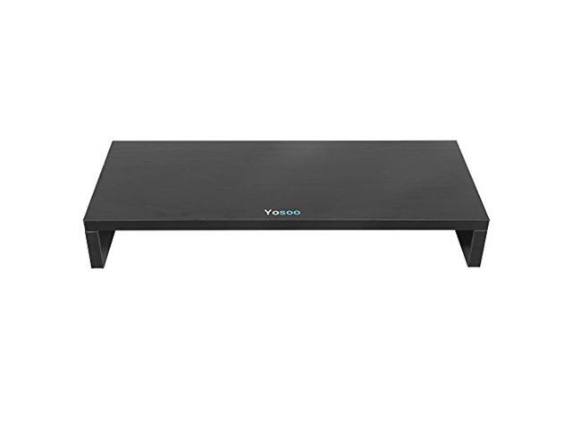 monitor stand riser computer monitor riser desk table led tv stand shelf laptop stand and desk organizer with keyboard storage (black)