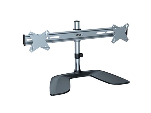 tripp lite dual monitor mount stand swivel & tilt 13-26 inch flat screen displays desktop mount black (ddr1326sd)