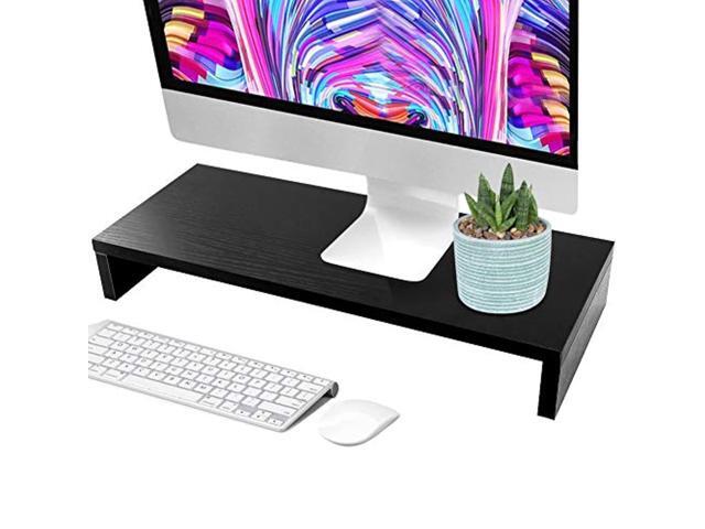 computer monitor stand riser computer monitor riser desk table led tv stand shelf desktop laptop organizer for office home living room (black)
