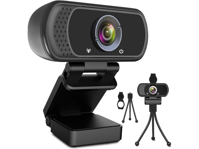 Letscom 1080P Full HD Webcam With Microphone - USB Web Camera For PC & Laptop