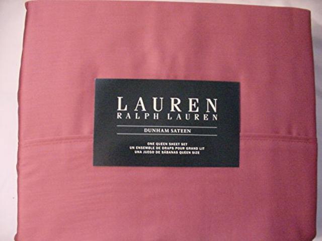 NeweggBusiness Lauren by Ralph Lauren Dunham Sateen 300 TC Red Slate Sheet Set Queen Size