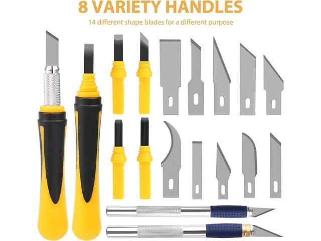NeweggBusiness - 22Pcs Precision Hobby Knife Kit Craft Utility Knife Set  for Art, Working-Stencil, Fine Point, Scoring, Scrapbooking,Architecture  Modeling, Exacto Knife
