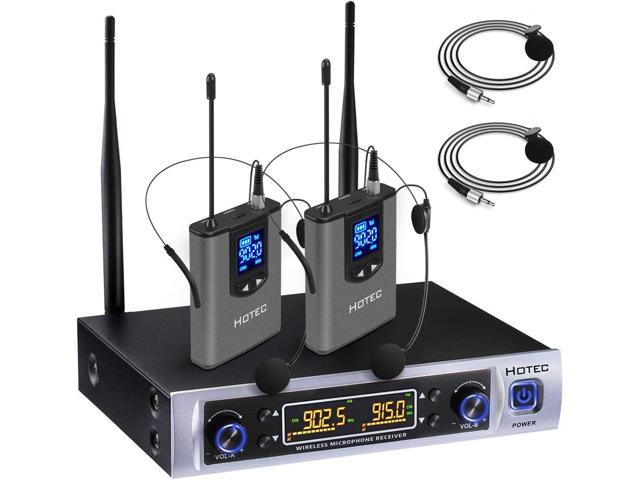 NeweggBusiness UHF Dual Wireless Microphone System with Lapel