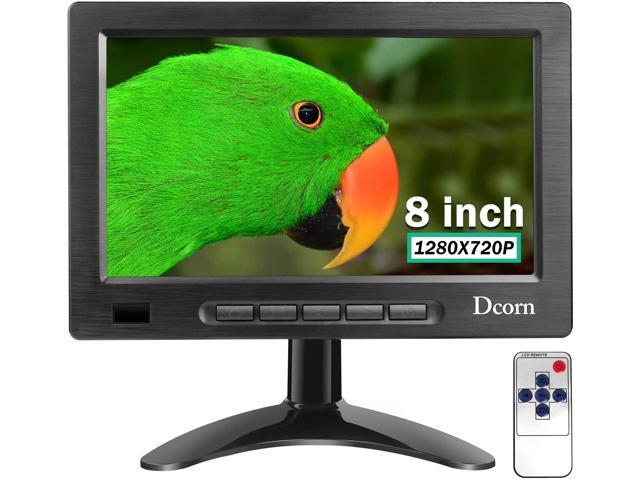 8 Inch Mini Monitor,Small HDMI Monitor 1280x720 16:9 IPS Metal Housing Computer Monitor Support HDMI/VGA/AV/BNC Input with ...