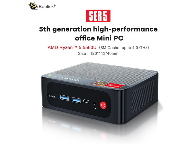 NeweggBusiness - Beelink SER5 Mini PC, AMD Ryzen 5 5560U(7nm, 6C
