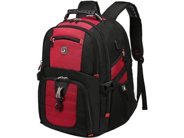 NeweggBusiness - Extra Large 50L Travel Laptop Backpack with USB Charging  Port, College High School Backpack Airline Approved Business Work Bag Fit  17 Inch Laptops for Men Women,Red