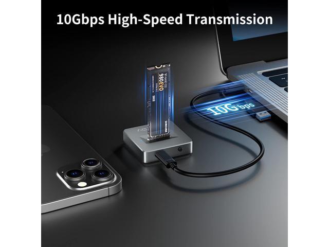 M.2 NVMe & SATA to USB Adapter - USB 3.2 Gen 2 10Gbps External SSD Enclosure, Al