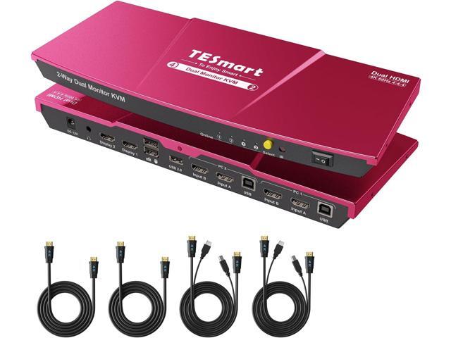 TESmart USB-C MST＆EDID KVMスイッチ 2モニター 2