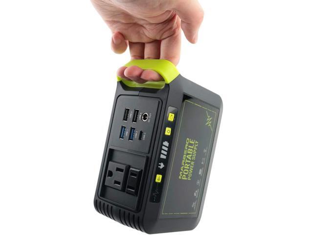NeweggBusiness - MARBERO 88Wh Portable Power Station 24000mAh Camping Solar  Generator(Solar Panel Not Included) Lithium Battery Power 110V/80W AC, DC,  USB QC3.0, LED Flashlight for CPAP Home Camping Emergency Backup