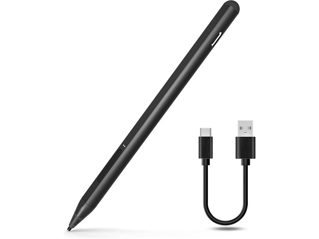 Stylet Surface Compatible Pro/Go/Book/Laptop - Sensibilité 4096, Recharge USB-C, Avec Gomme Et Aimant