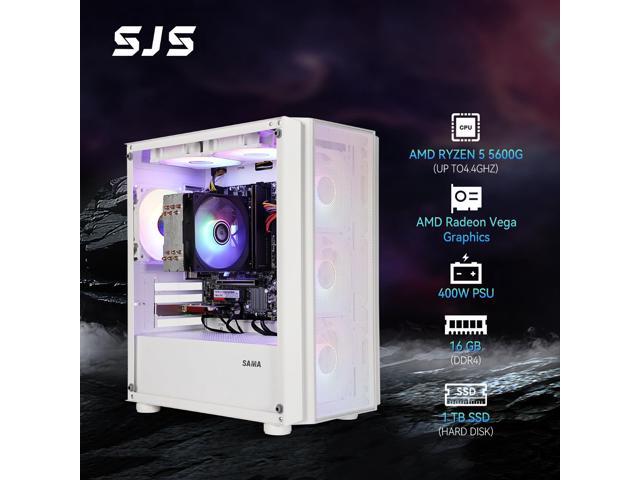 NeweggBusiness - SEJISHI Gaming PC Computer AMD Ryzen 5 5600G 3.9GHz to 4.4GHz, Vega Graphics 7,16GB(8G*2) DDR4 3200MHz,NVME M.2 512GB SSD, Win 11 Ready, Gamer Desktop Computer (R5 5600G | AMD Vega7) NeweggBusiness - SEJISHI Gaming PC Computer AMD Ryzen 5 5600G 3.9GHz to 4.4GHz, Vega Graphics 7,16GB(8G*2) DDR4 3200MHz,NVME M.2 512GB SSD, Win 11 Ready, Gamer Desktop Computer (R5 5600G | AMD Vega7)