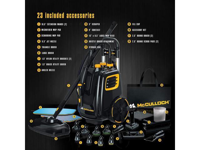 McCulloch MC1385 Deluxe Canister Steam Cleaner with 23 Accessories store