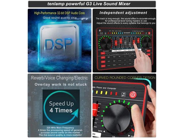 Voice Changer Sound Board DSP Chip Processor Noise Reduction Live Sound  Card ABS