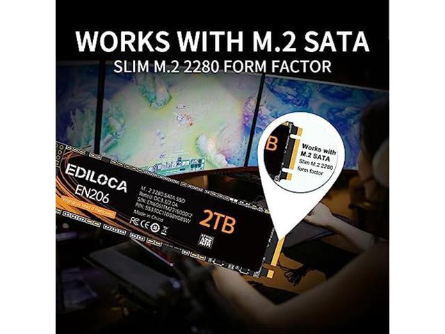 内蔵型SSD EDILOCA EN206 2TB SSD SATA Amazon.com: Ediloca EN206 2TB SSD M.2 SATA 3D NAND TLC, M.2