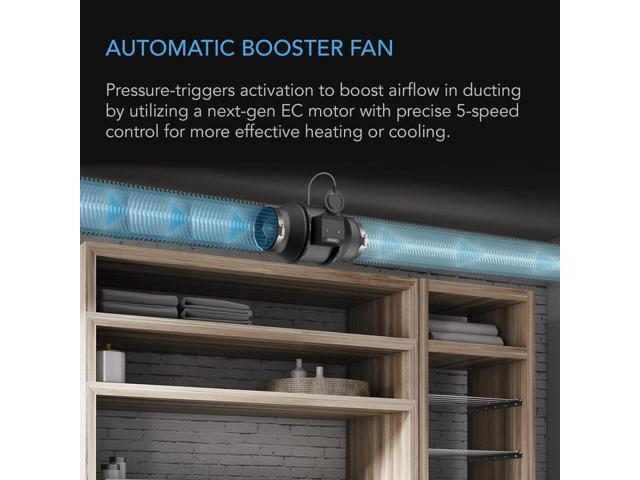 air duct booster fan with pressure switch