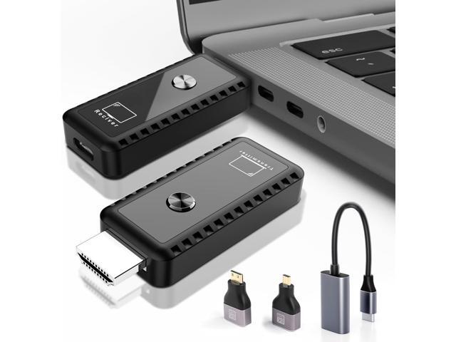 NeweggBusiness Wireless HDMI Transmitter and Receiver Plug Play Portable Wireless HDMI 4K Wireless HDMI Support 2.4 5.8Ghz 100Ft for Laptop Pc Tv Box Camera Projector No App Bluetooth Needed