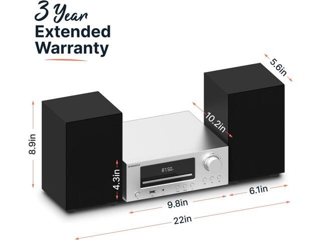 NeweggBusiness - Bluetooth Stereo Shelf System and CD Player, 100W
