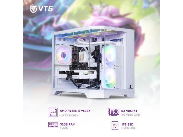 NeweggBusiness - VTG white Gaming Desktop PC , Ryzen5 9600X