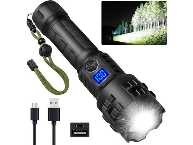 brightest handheld rechargeable flashlight SKYFIRE Flashlights High Lumens with Ignition Lens,20000 Super Bright with Shoulder Straps,Waterproof Led Tactical Flash Light for Camping Outdoor Emergency : Tools & Home Improvement it is also the limit of flashlight Rechargeable Flashlights High Lumens Flash