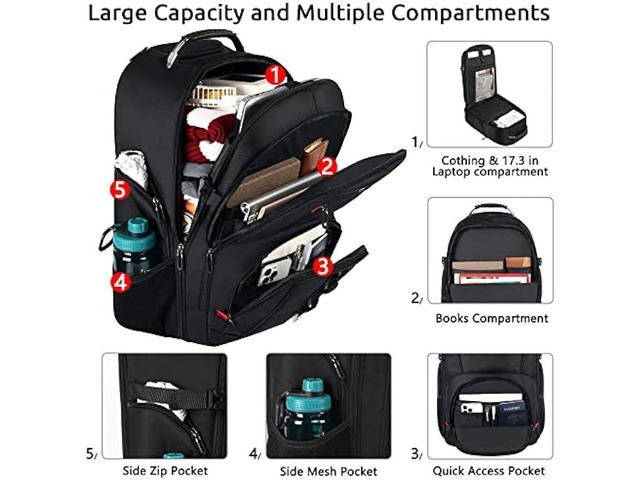 NeweggBusiness - ZOMFELT Rolling Backpack, Travel Backpack  display picture 3