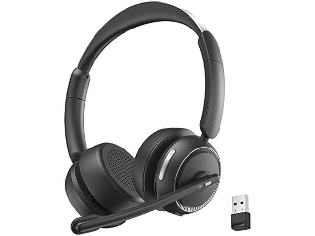 NeweggBusiness Dytole Wireless Headset with Microphone for PC Bluetooth Headset with Noise Canceling Microphone HI FI Stereo Sound USB Wireless Headset for Laptop 65 Hrs Working Time Work from Home Op...