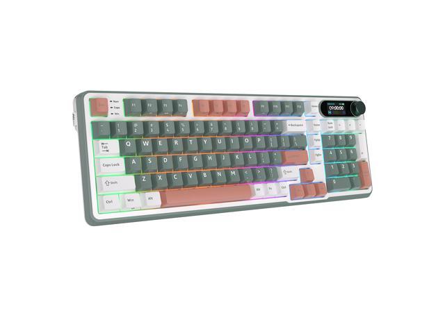 RK ROYAL KLUDGE S98 メカニカルキーボード、スマートディスプレイおよびノブ付き、トップマウント 96% ワイヤレ 並行輸入品 : RK ROYAL KLUDGE S98 Mechanical Keyboard w⁄Smart