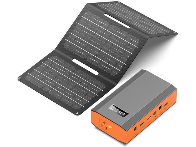 NeweggBusiness - Portable Power Bank with AC Outlet 65W 110V External Battery  Pack, 24000mAh Portable Laptop Charger with 30W Foldable Solar Panel Power  Supply for Smart devices Outdoor Camping RV Off Grid-Orange