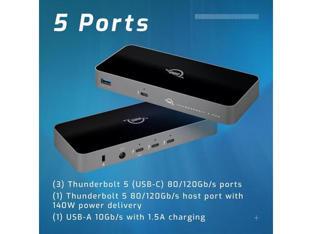 NeweggBusiness - OWC Thunderbolt 5 Hub, 3 x Thunderbolt 5 Ports