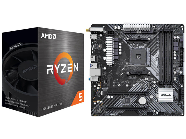AMD Ryzen 5 4500 CPU + ASRock A520M-HVS Motherboard Bundle - 6 Core, AM4, DDR4, UK Seller
