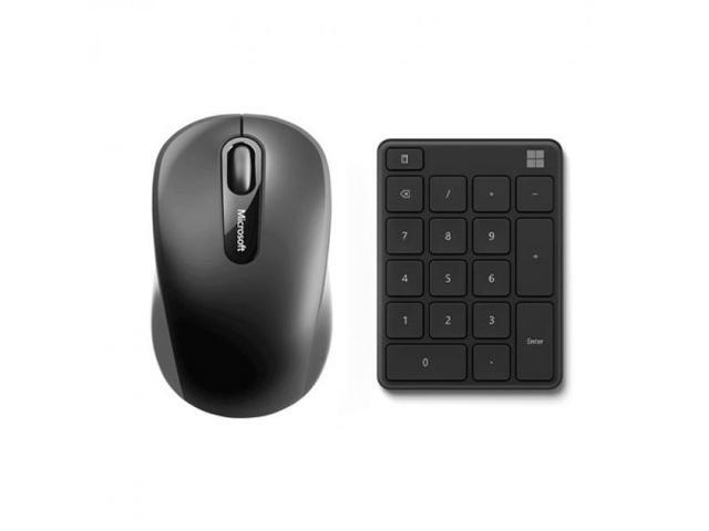 Microsoft Number Pad Matte Black + Microsoft Bluetooth Mobile Mouse 3600 Black - Bluetooth 50 Connectivity - Wireless Bluetooth Mouse - 24 GHz