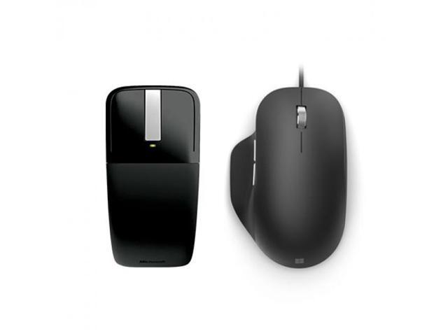 Microsoft Ergonomic Mouse Black + Microsoft Arc Touch Mouse - BlueTrack Enabled - Cable Connectivity Mouse - Wireless Mouse - 1000 dpi - USB 20