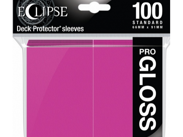 DP: Eclipse Gloss: Hot PK (100) BoardGame E-15609 Ultra Pro-Eclipse Gloss Standard Sleeves 100 Pack-Hot Pink Pro