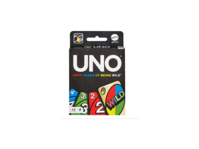 UNO 50th Anniversary Edition Classic Family Friendly Competitive Card Game Mattel