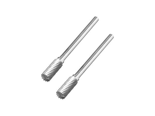Tungsten Carbide Rotary Files 1/8' Shank Single Cut Cylindrical Radius End Rotary Burrs Tool 5mm Dia for Die Grinder Drill Bit Alloy Steel Hard
