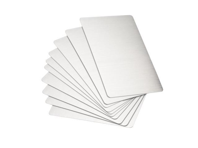 Blank Metal Business Card 88x53x04mm Brushed 201 Stainless Steel Plate for DIY Laser Printing Engraving Silver Tone 15 Pcs