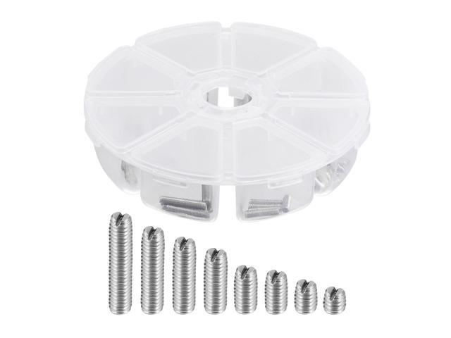 Slotted Set Grub Screws M3 Metric 304 Stainless Steel Flat Point Set Screws Assortment Kit 1set (50pcs)