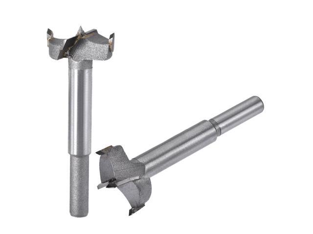 Forstner Wood Boring Drill Bits 27mm 28mm Dia Hole Saw Carbide Alloy Steel Tip Round Shank Cutting for Hinge Plywood Wood Tool 2in1 Set