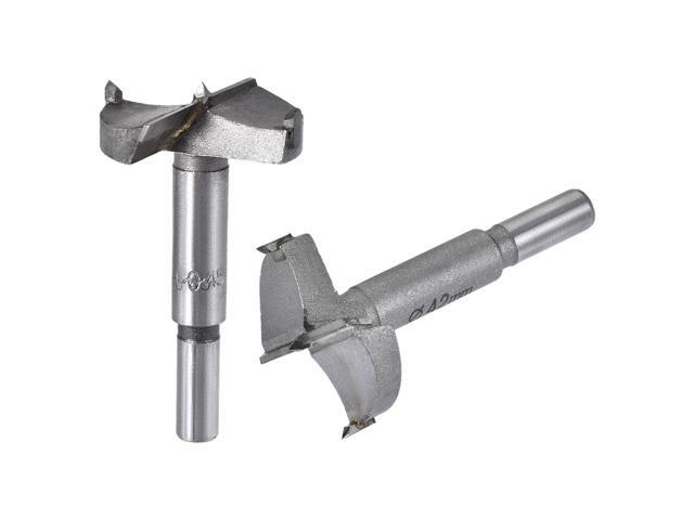 Forstner Wood Boring Drill Bits 42mm 45mm Dia Hole Saw Carbide Alloy Steel Tip Round Shank Cutting for Hinge Plywood Wood Tool 2in1 Set