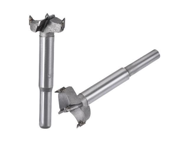 Forstner Wood Boring Drill Bits 24mm 25mm Dia Hole Saw Carbide Alloy Steel Tip Round Shank Cutting for Hinge Plywood Wood Tool 2in1 Set