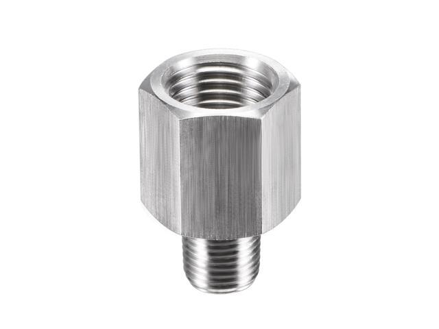 Pipe Fitting Reducer Adapter 1/8' NPT Male x 1/4' NPT Female for Water Oil Air Pressure Gauge Engine Temp Sensor Stainless Steel Pack of 1