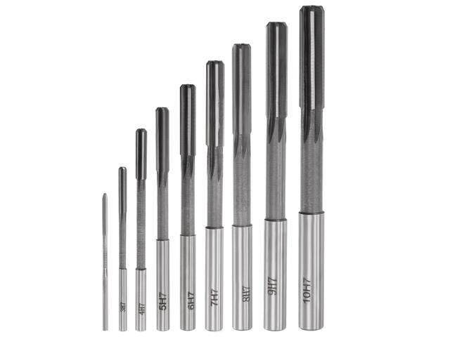 Chucking Reamer Set Lathe Machine Reamer Straight Flute Milling Cutter High Speed Steel H7 Tolerance (2mm 3mm 4mm 5mm 6mm 7mm 8mm 9mm 10mm) 9pcs