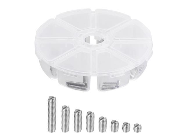 Slotted Set Grub Screws M4 Metric 304 Stainless Steel Flat Point Set Screws Assortment Kit 1set (50pcs)