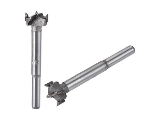 Forstner Wood Boring Drill Bits 17mm 18mm Dia Hole Saw Carbide Alloy Steel Tip Round Shank Cutting for Hinge Plywood Wood Tool 2in1 Set